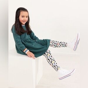 Hanna Anderson Rainbow Cuff Print Knit Dress In French
Terry Sz 6-7